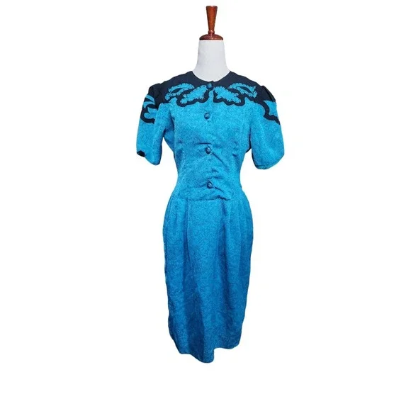 Vintage Dresses | Vintage Country Western Rodeo Dress Cowgirl | Color: Black/Blue | Size: M | Koepph's Closet